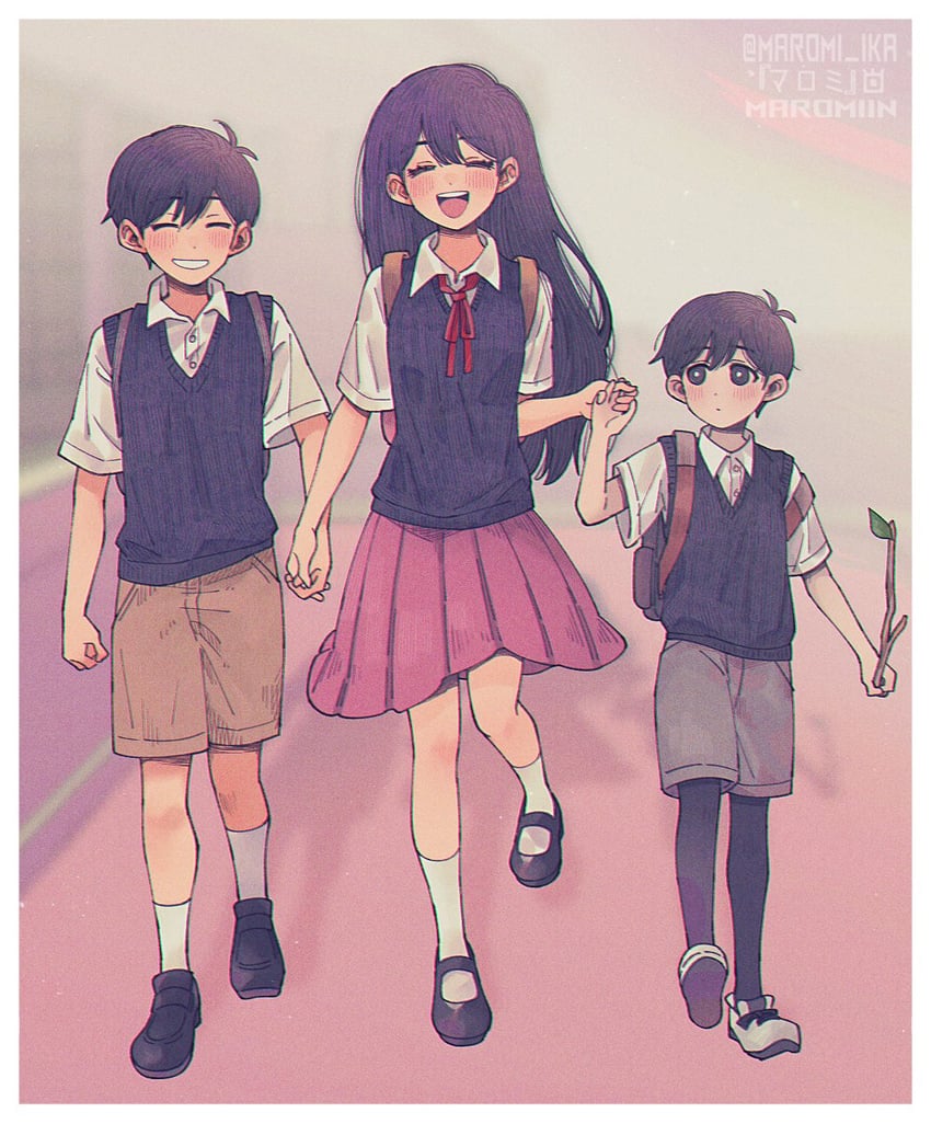 sunny, omori, and mari (omori) drawn by maromichan