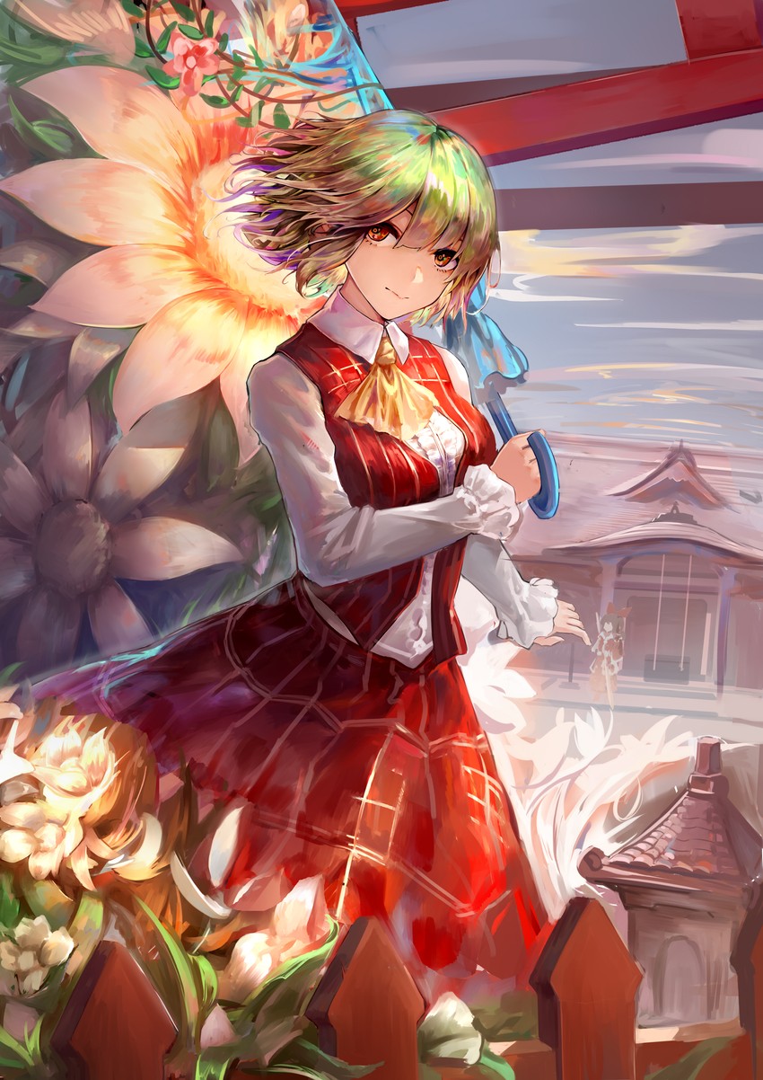 hakurei reimu and kazami yuuka (touhou) drawn by hei_xue
