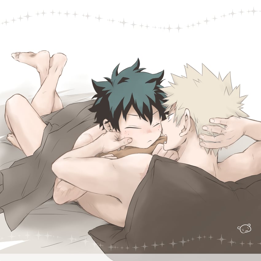 midoriya izuku and bakugou katsuki (boku no hero academia) drawn by ayata-haikyu
