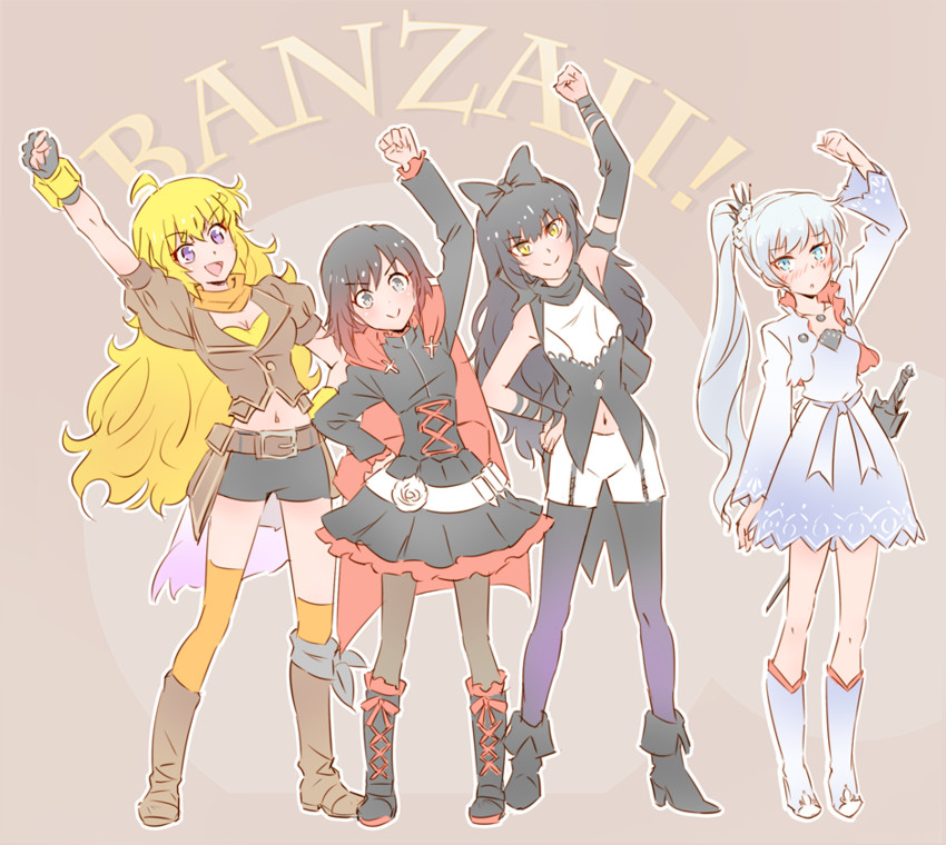ruby rose, weiss schnee, yang xiao long, and blake belladonna (rwby) drawn by iesupa
