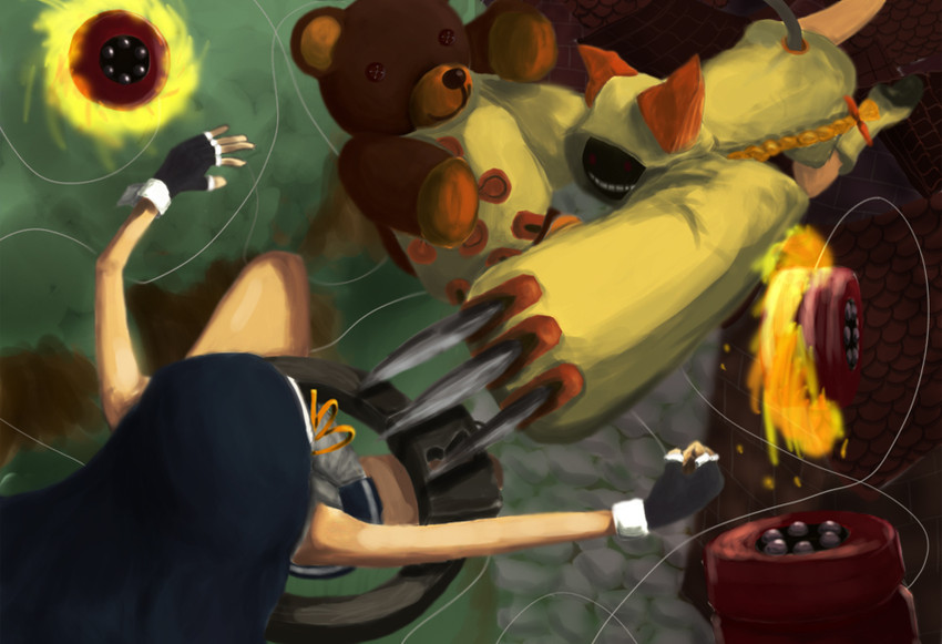 bridget, taokaka, and roger (guilty gear and 3 more) drawn by azige