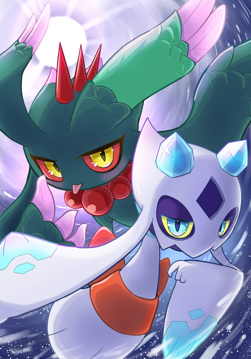 froslass and flutter mane (pokemon) drawn by tkc_(user_snjd8547)