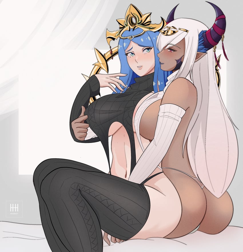 lumera and zephia (fire emblem and 1 more) drawn by ihsnet