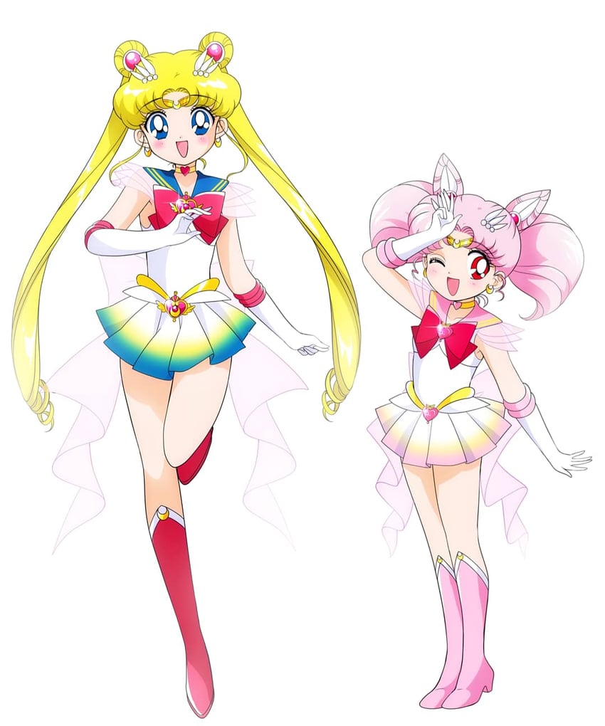 tsukino usagi, sailor moon, chibi usa, sailor chibi moon, super sailor moon, and 1 more (bishoujo senshi sailor moon and 1 more) drawn by honeymoonpetal