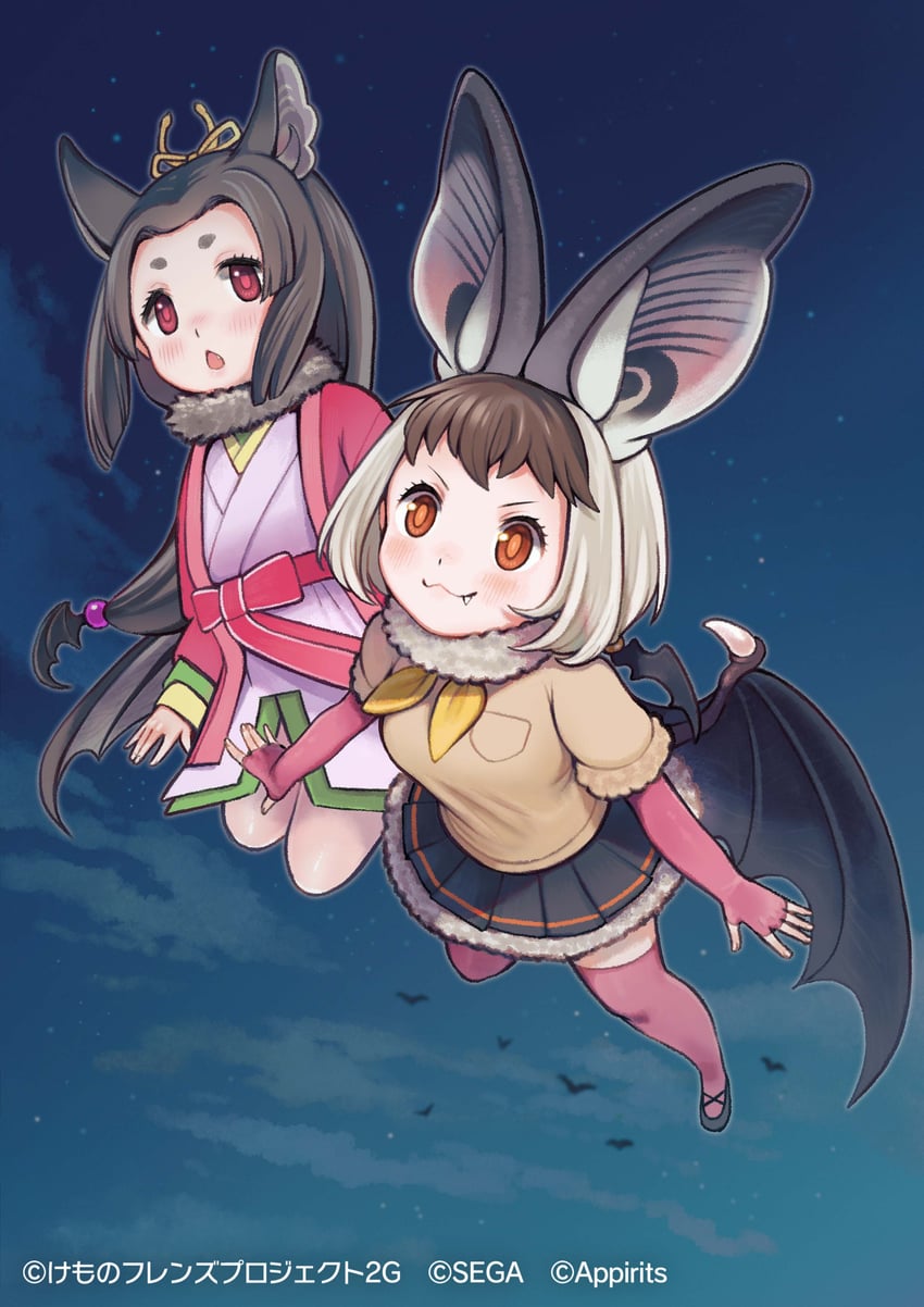 brown long-eared bat and fraternal myotis (kemono friends and 1 more) drawn by sunayama_sunaco