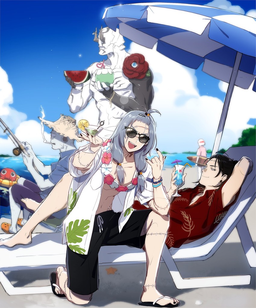 getou suguru, mahito, kenjaku, jogo, hanami, and 2 more (jujutsu kaisen) drawn by nonockha