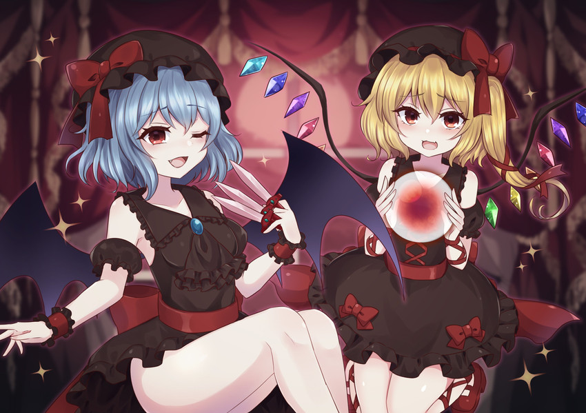 remilia scarlet and flandre scarlet (touhou) drawn by subaru_(subachoco)