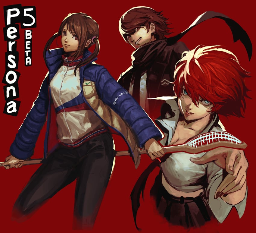amamiya ren and doujima nanako (persona and 2 more) drawn by kornart