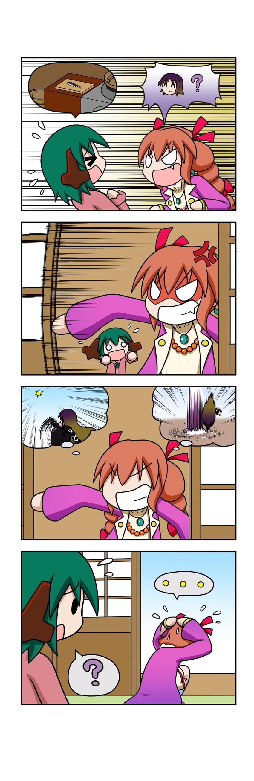 hijiri byakuren, kasodani kyouko, and yorigami jo'on (touhou) drawn by rakugaki-biyori