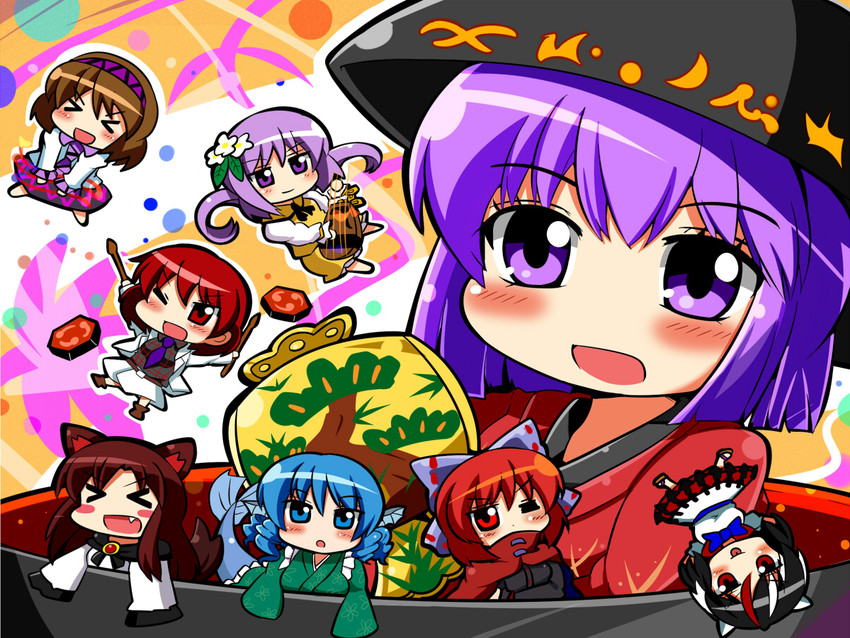 imaizumi kagerou, kijin seija, sekibanki, sukuna shinmyoumaru, wakasagihime, and 3 more (touhou and 1 more) drawn by motsu_(selshia12)
