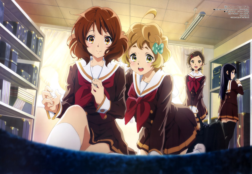 oumae kumiko, kousaka reina, kawashima sapphire, and katou hazuki (hibike! euphonium) drawn by ikeda_shouko