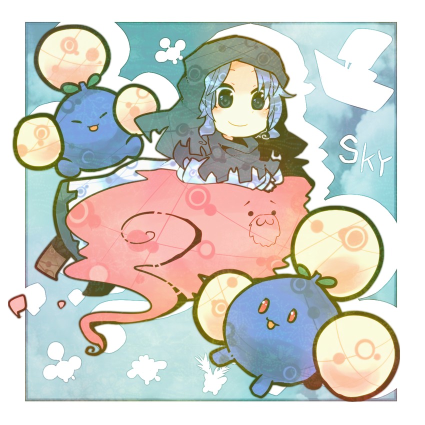 kumoi ichirin, unzan, hoppip, jumpluff, and skiploom (touhou and 1 more) drawn by itomugi-kun