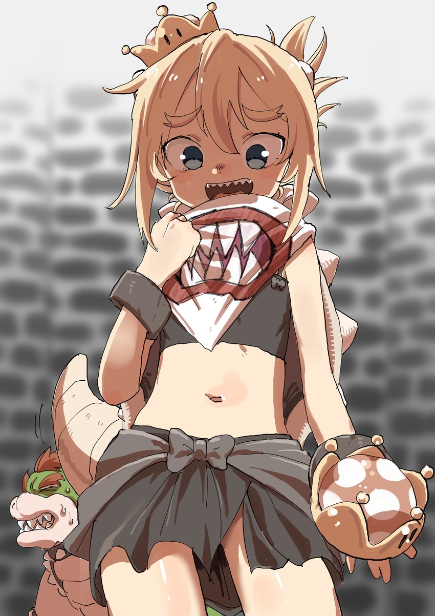 bowser and bowsette jr. (mario and 1 more) drawn by chan_seong