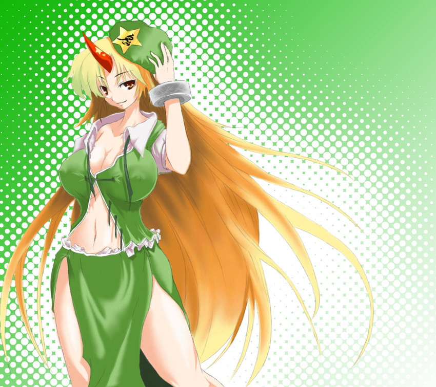 hong meiling and hoshiguma yuugi (touhou) drawn by zaki_(artist)