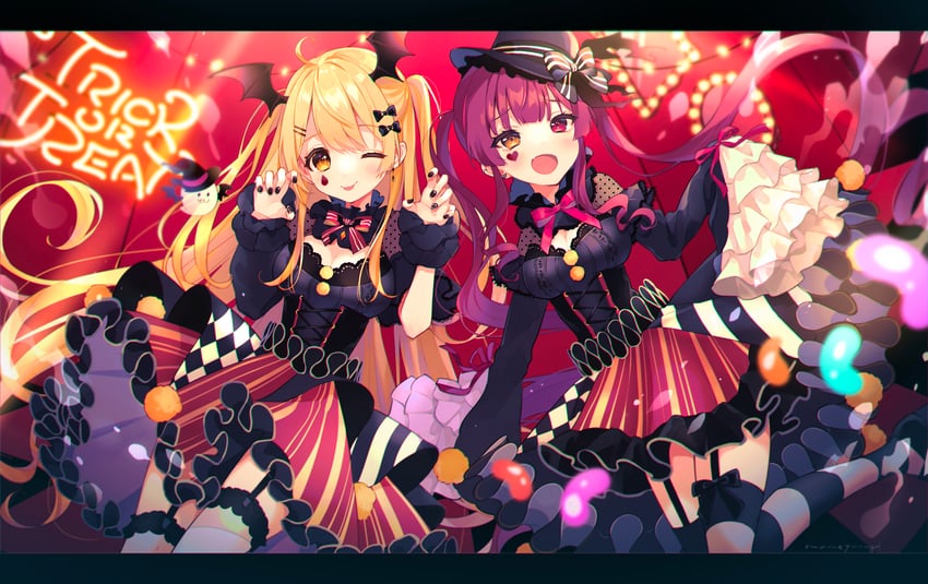 houshou marine and yozora mel (hololive) drawn by mameyanagi