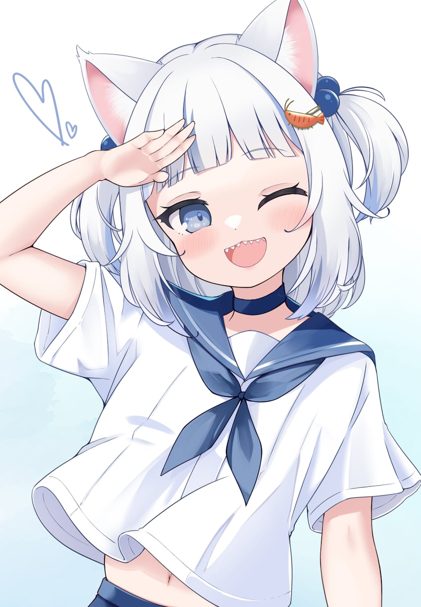 gawr gura (hololive and 1 more) drawn by cocozasa