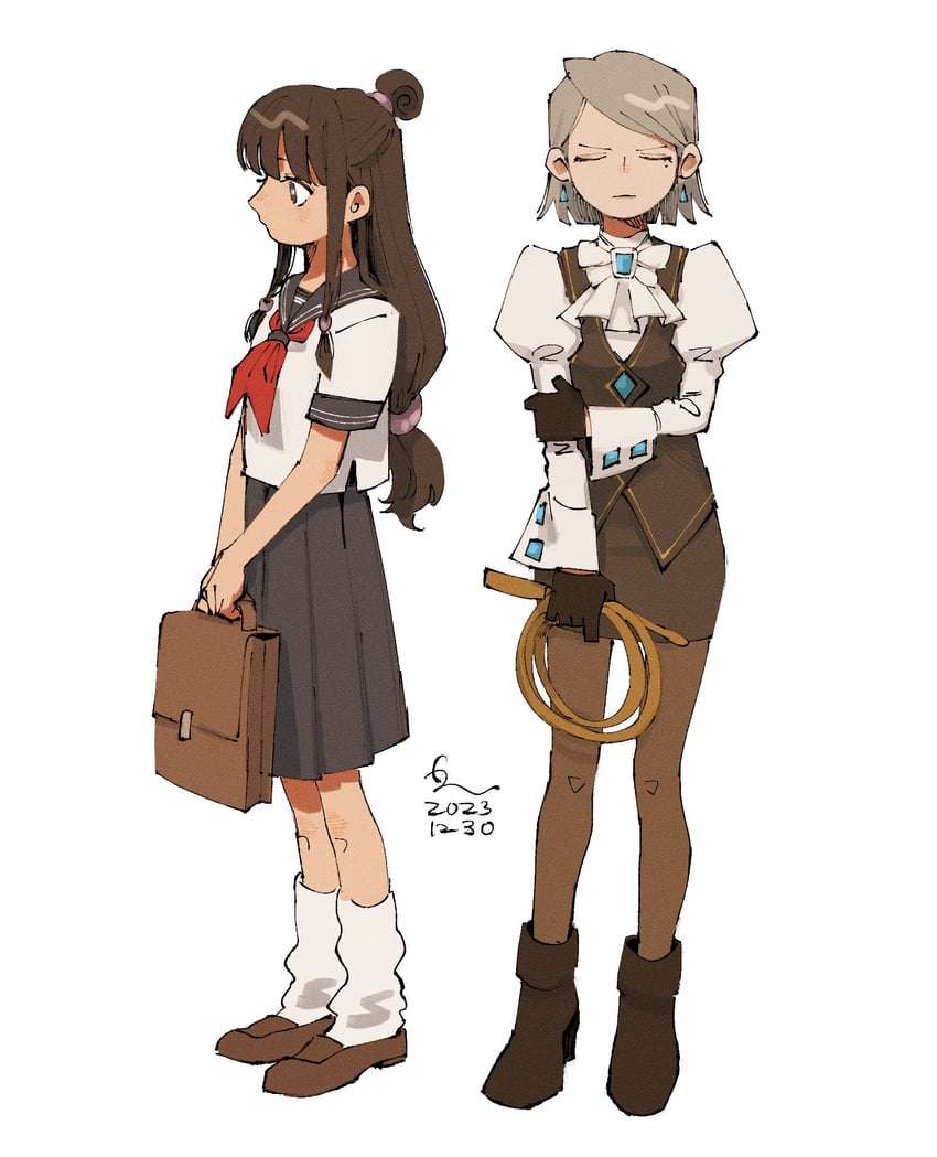 maya fey and franziska von karma (ace attorney) drawn by erm_nkcn