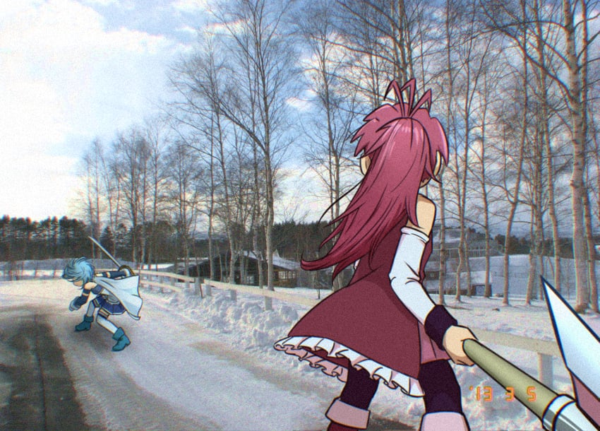 miki sayaka and sakura kyoko (mahou shoujo madoka magica) drawn by okai_(pixiv6333)