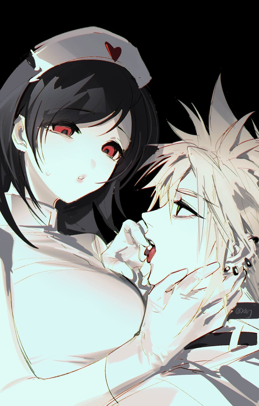 tifa lockhart and cloud strife (final fantasy and 3 more) drawn by duoj_ji