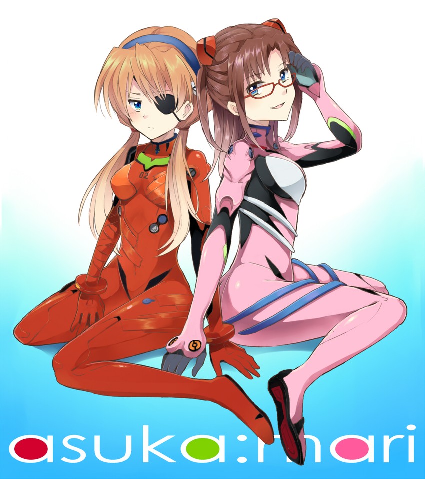 souryuu asuka langley and makinami mari illustrious (neon genesis evangelion and 2 more) drawn by gum_(vivid_garden)