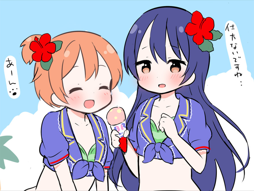 sonoda umi and hoshizora rin (love live! and 1 more) drawn by saku_usako_(rabbit)