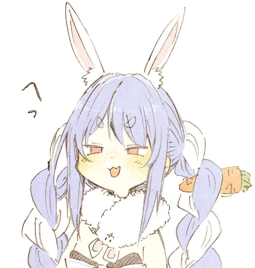 usada pekora and don-chan (hololive) drawn by abara_heiki