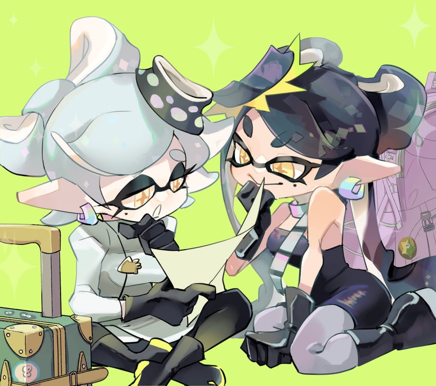 callie and marie (splatoon and 1 more) drawn by koike3582