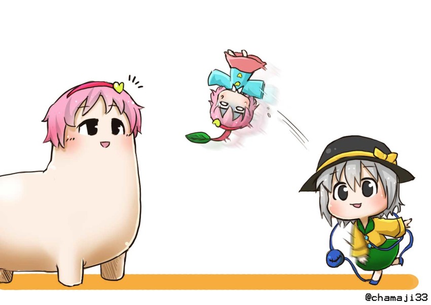 komeiji koishi and komeiji satori (touhou and 1 more) drawn by chamaji