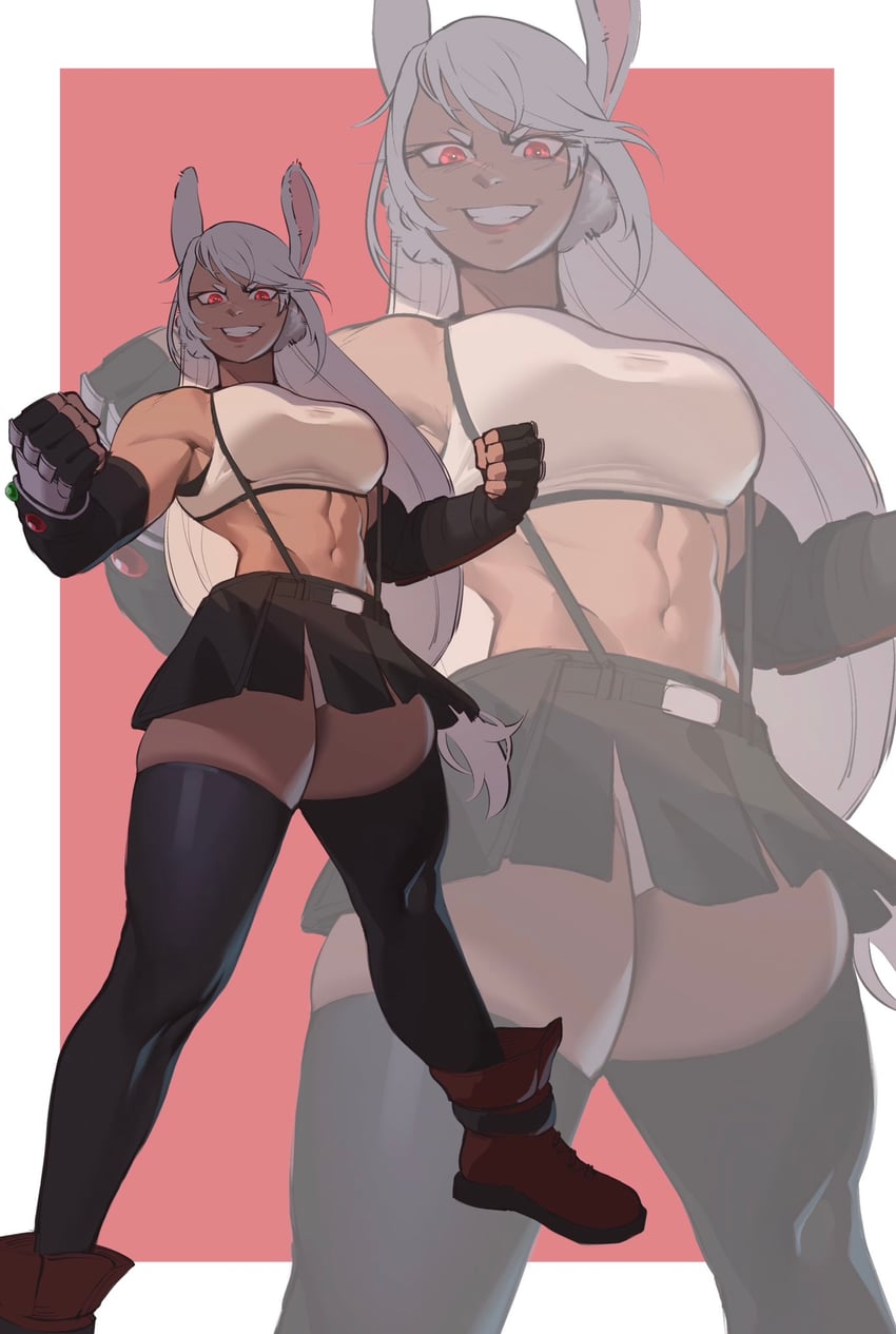 tifa lockhart and mirko (final fantasy and 3 more) drawn by zukululuu