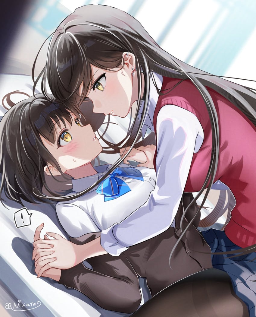 aono ruri and suou akane (original) drawn by niwata0