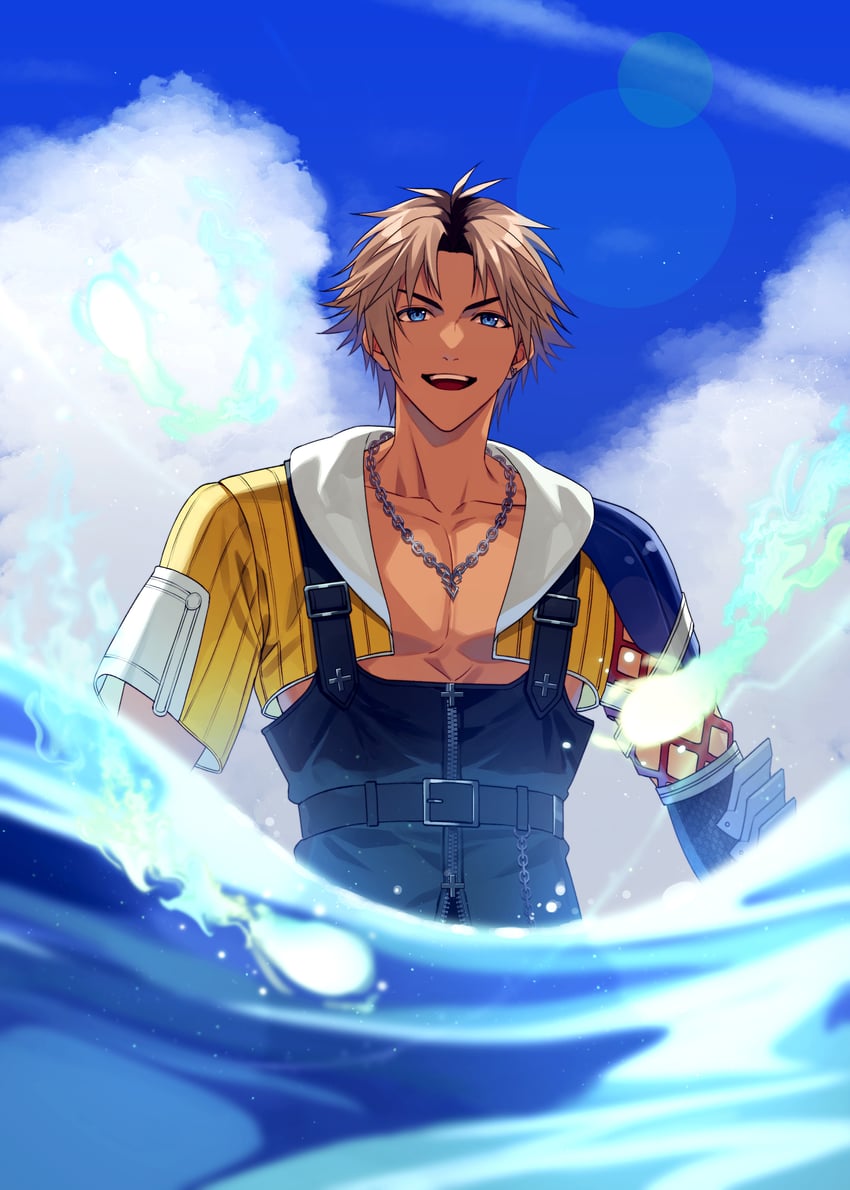 tidus (final fantasy and 2 more) drawn by onimoti