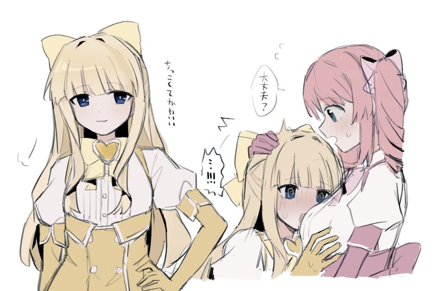 hanabishi haruka, tenkawa kaoruko, magia magenta, and magia sulfur (mahou shoujo ni akogarete) drawn by saifu_(saihu715)