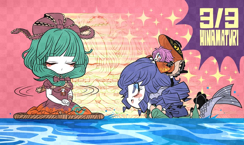 kagiyama hina, sukuna shinmyoumaru, and wakasagihime (touhou) drawn by yt_(wai-tei)