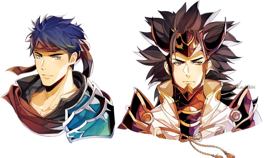 ike and ryoma (fire emblem and 3 more) drawn by laulaubi