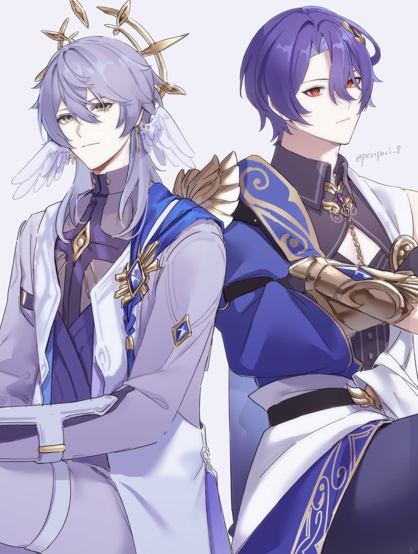 dr. ratio and sunday (honkai and 1 more) drawn by peridot_(periperi_8)
