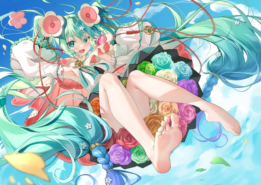 hatsune miku and magical mirai miku (vocaloid and 1 more) drawn by meion