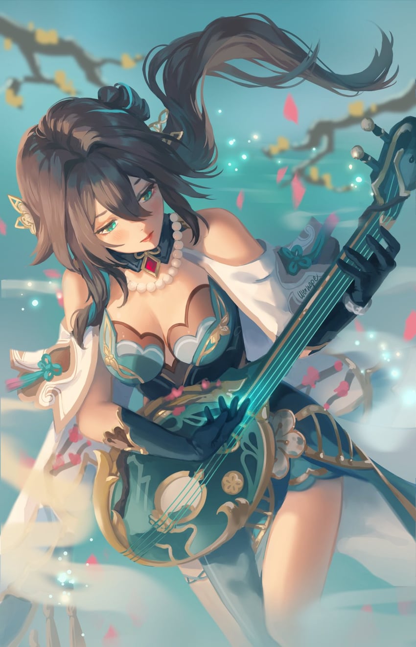 ruan mei (honkai and 1 more) drawn by wernope