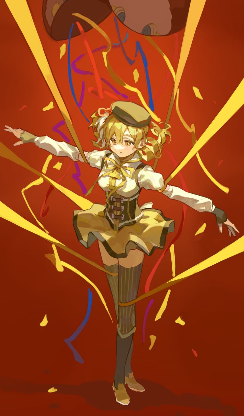 tomoe mami and charlotte (mahou shoujo madoka magica) drawn by chun_sam