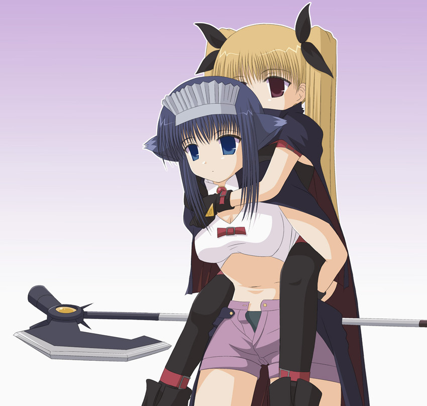 fate testarossa, arf, bardiche, tachibana, and minazuki mahiru (lyrical nanoha and 2 more)