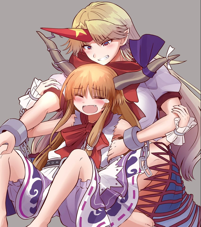 ibuki suika and hoshiguma yuugi (touhou) drawn by elaphe_guttata6