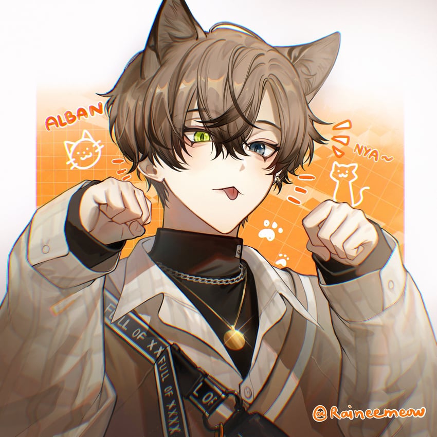 alban knox (nijisanji and 1 more) drawn by raineemeow
