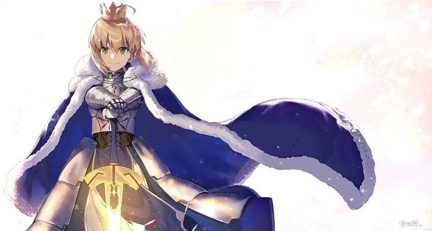 artoria pendragon (fate and 1 more) drawn by tsukudani_(ore624)