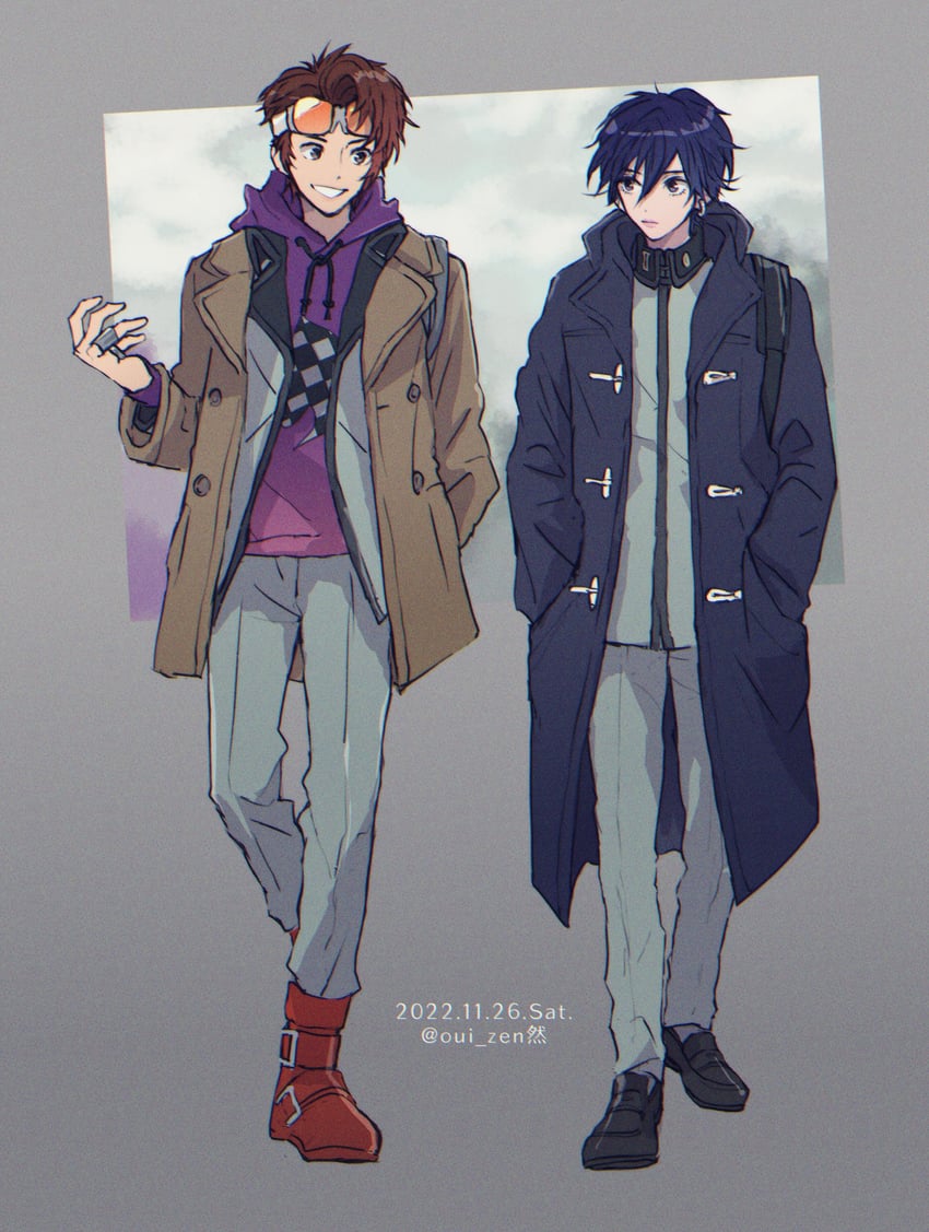 toudou naoya and uesugi hidehiko (persona and 1 more) drawn by oui_zen