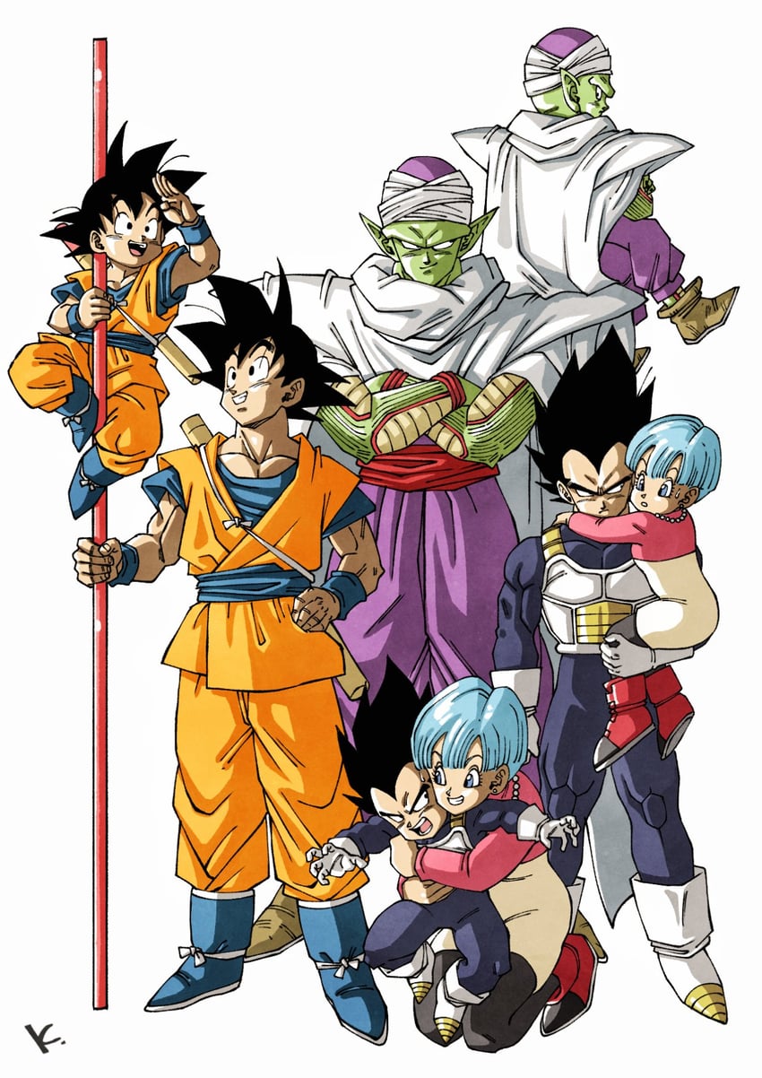 son goku, vegeta, bulma, and piccolo (dragon ball and 1 more) drawn by kakeru_(dbskakeru)