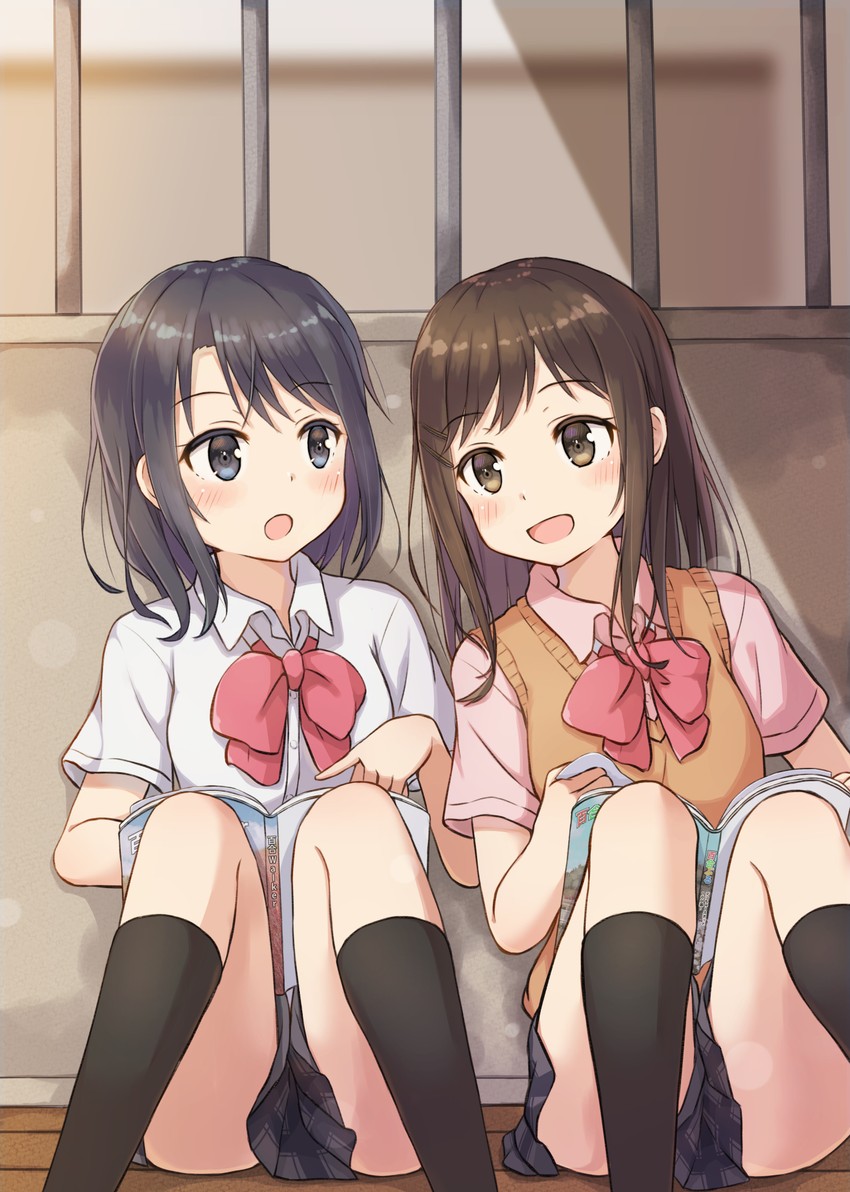 adachi sakura and shimamura hougetsu (adachi to shimamura) drawn by yotsushi