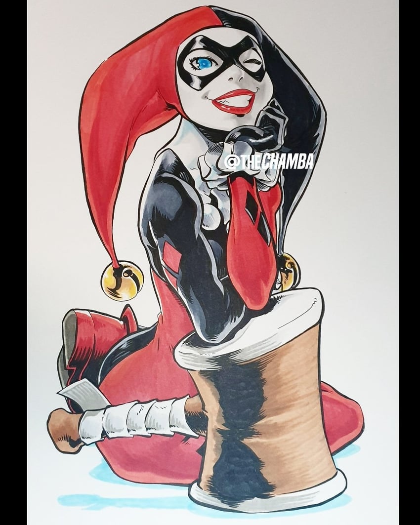 harley quinn (dc comics and 1 more) drawn by chamba