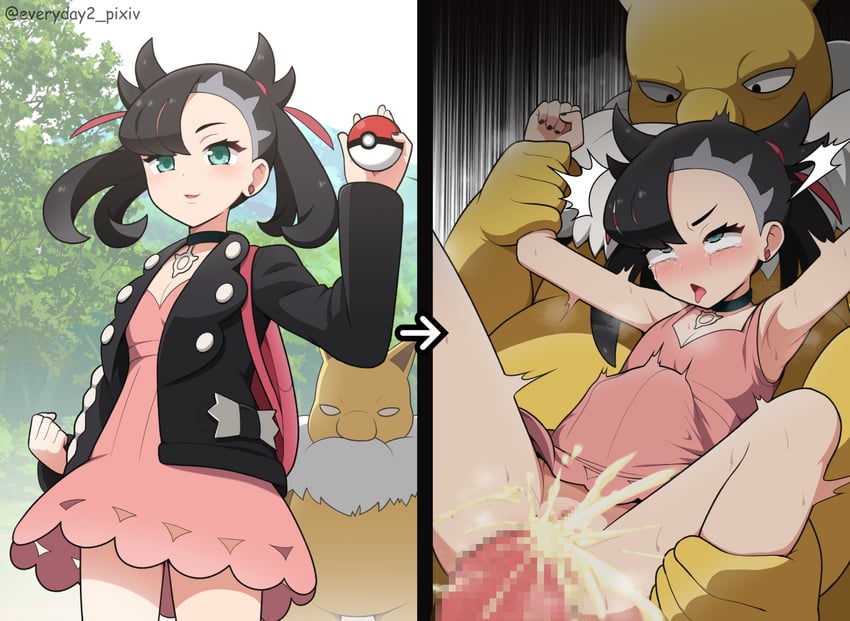 marnie and hypno (pokemon and 1 more) drawn by everyday2