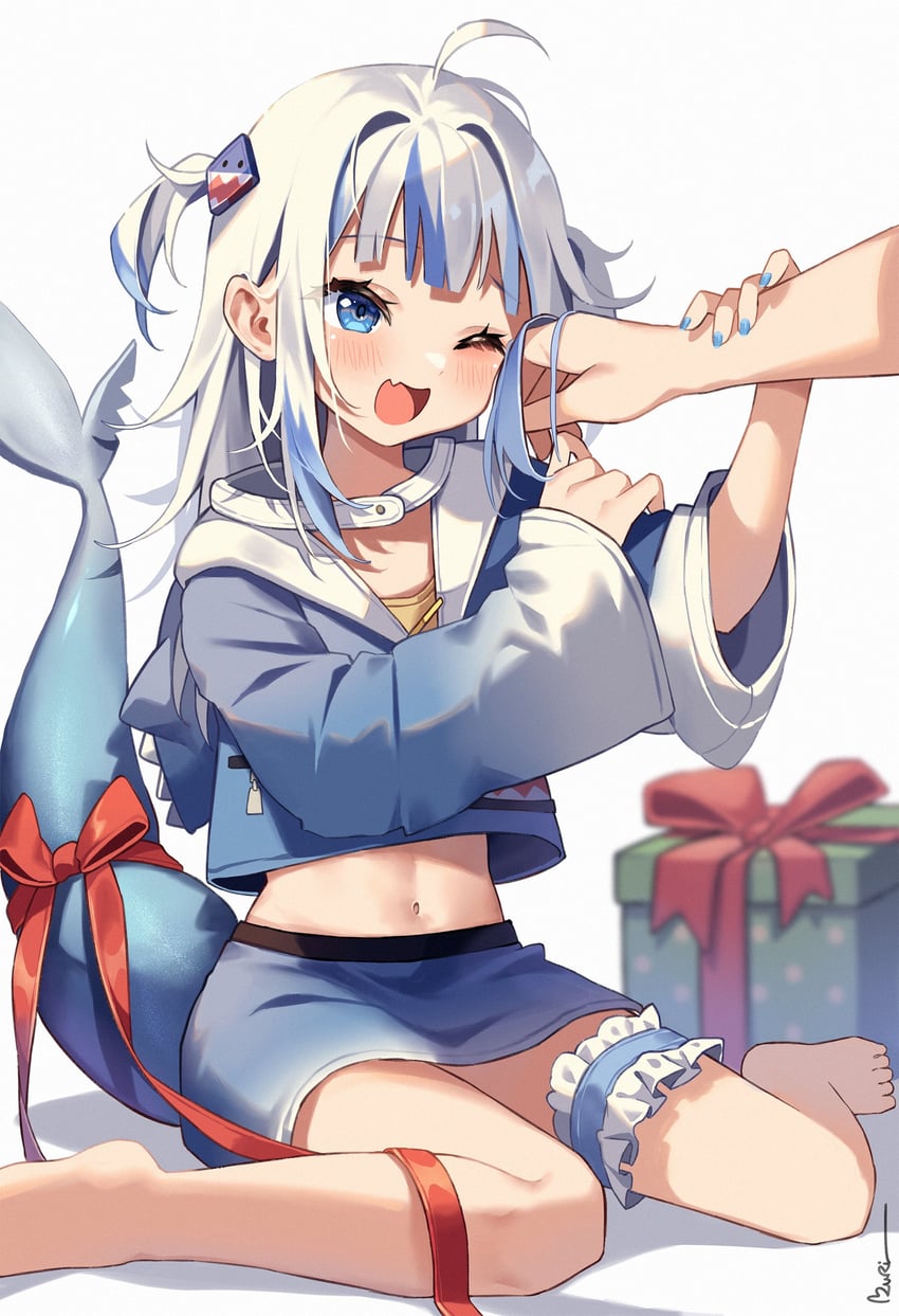 gawr gura (hololive and 1 more) drawn by kuri_(animejpholic)