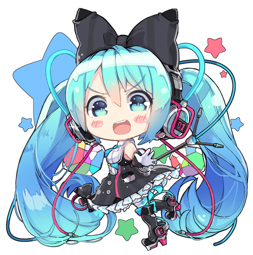 hatsune miku and magical mirai miku (vocaloid and 1 more) drawn by namuya_(dlcjfgns456)
