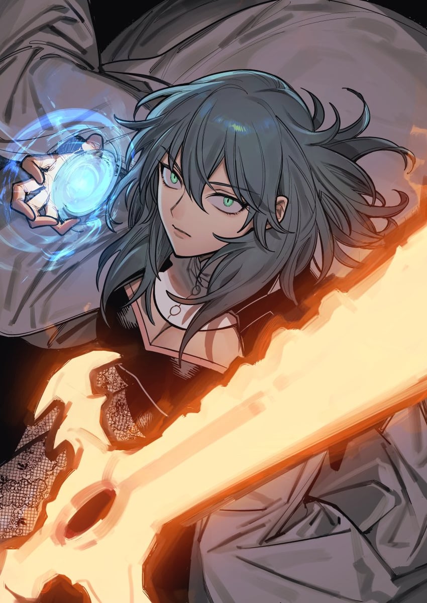 female byleth (fire emblem and 1 more) drawn by ikarin